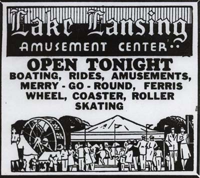 Lake Lansing Amusement Park - News Ad - From Rg (newer photo)